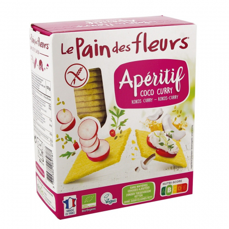 Pentru Copii - Turte crocante aperitiv cu cocos si curry 150g