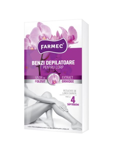 Benzi depilatoare pentru corp, Orhidee, 14 benzi, Farmec [1]