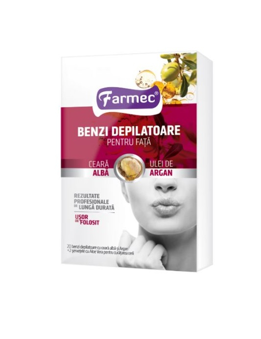 Benzi depilatoare pentru fata, Orhidee, 20 benzi, Farmec [2]