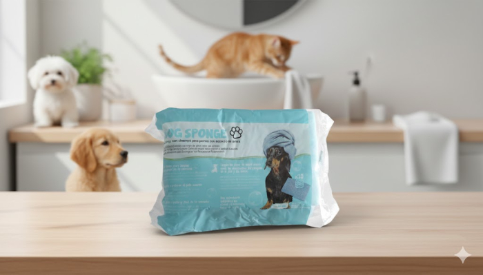 Burete impregnat cu sapun pentru animale,  unica folosinta,10 buc/ pachet [2]