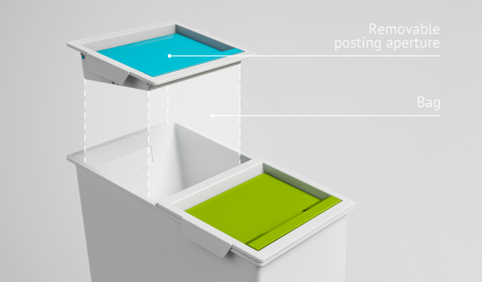 Cos gunoi colectare selectiva cu 2 compartimente, 30 L [4]