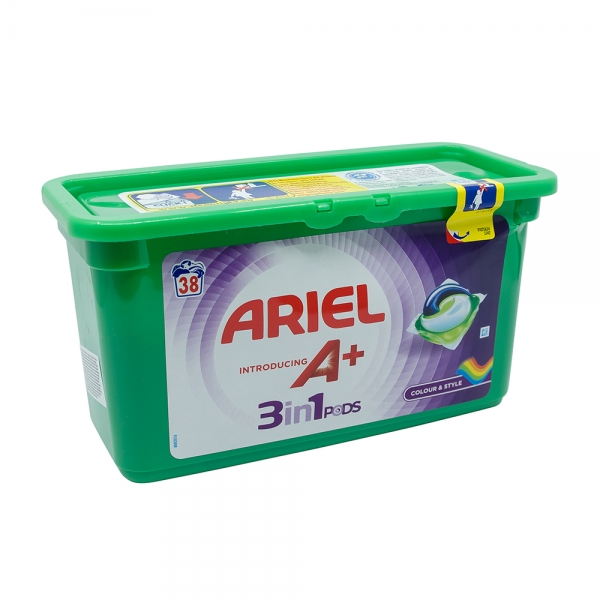 Detergent capsule Ariel A+ 3in1 Pods Colour & Style, 38 spalari Cumpara