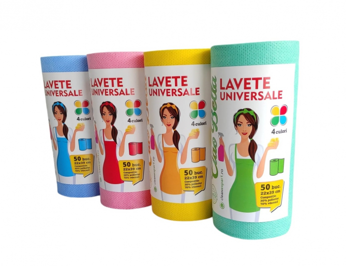 Lavete universale pe rola, Ciao Bella, 50 buc, albastru [3]