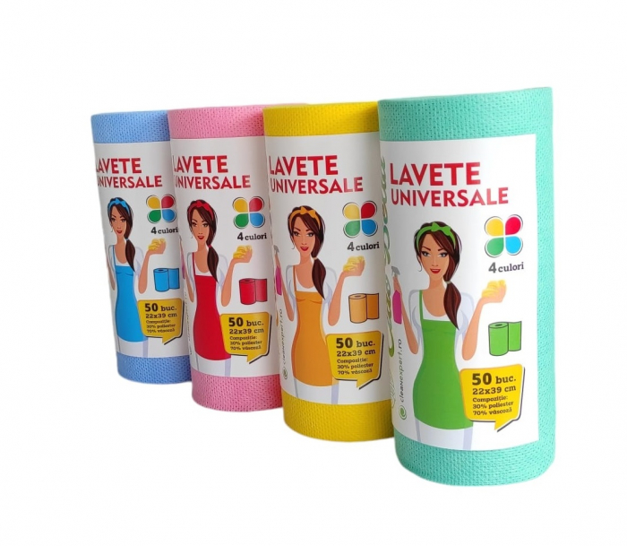 Lavete universale pe rola, Ciao Bella, 50 buc, galben [3]