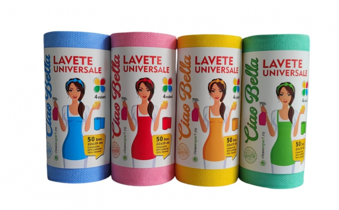 Lavete universale pe rola, Ciao Bella, 50 buc, galben [5]
