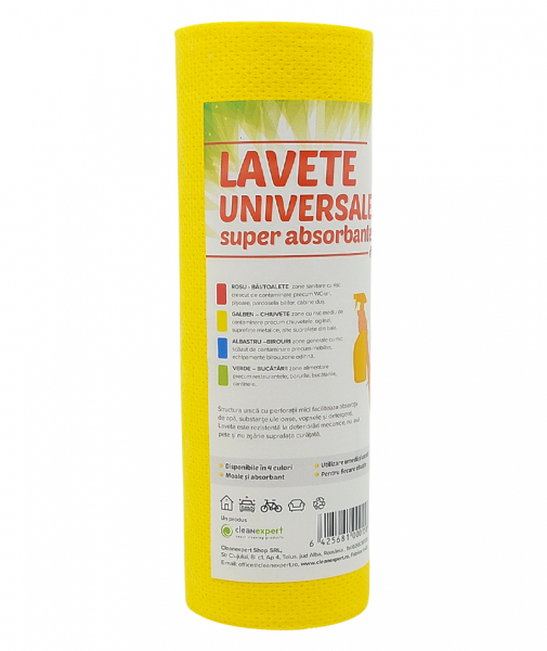 Lavete universale pe rola, Ciao Bella, 25 buc pe rola, galben [3]