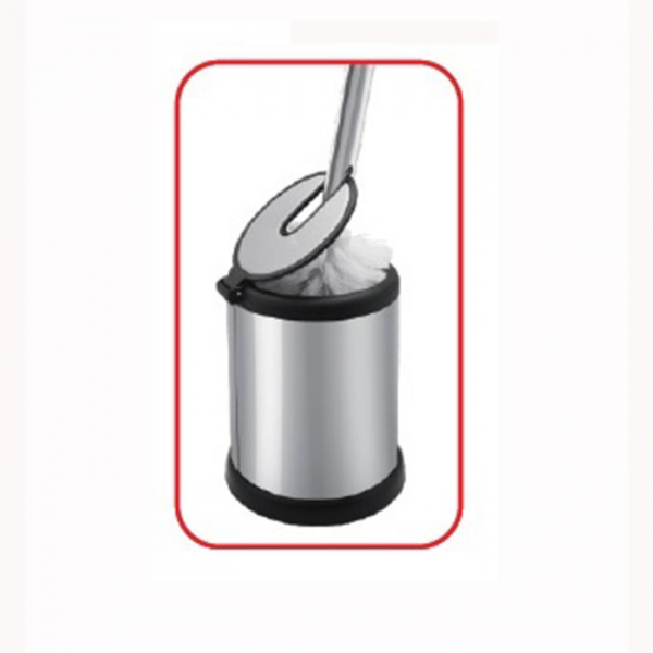 Perie wc din inox cu suport si capac automat, maner inalt [2]