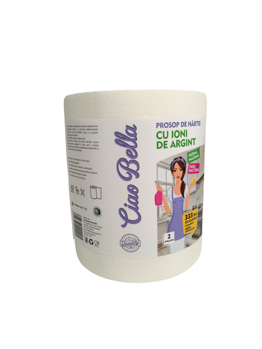 Rola prosop cu ioni de argint, Ciao Bella, 2 straturi, 100m [2]