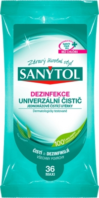 Sanytol servetele dezinfectante multisuprafete fara clor, 36 buc. maxi [1]