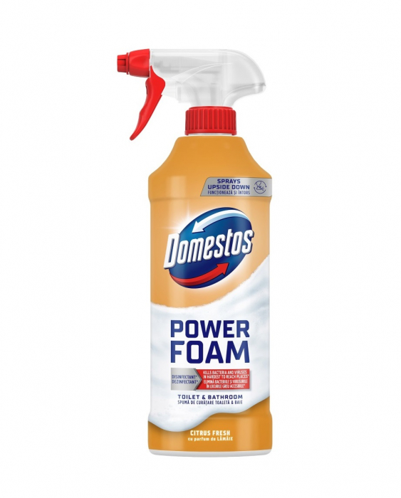 Solutie curatare baie, Domestos Power Foam Citrus, 435 ml [1]