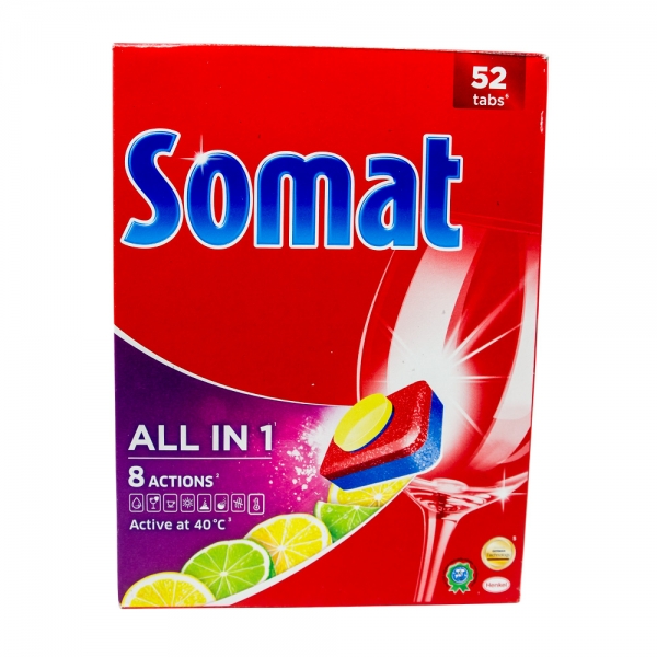 Somat Lemon & Lime pentru masina de spalat vase, 52 tablete [1]
