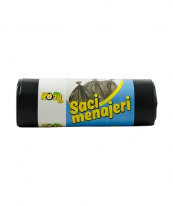 ACCESORII CURATENIE - Saci menaj 120 L, 10 buc, negri, super rezistenti, LDPE