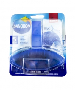 Odorizante baie - Odorizant solid pentru vasul toaletei, Sano Bon Blue, 55g