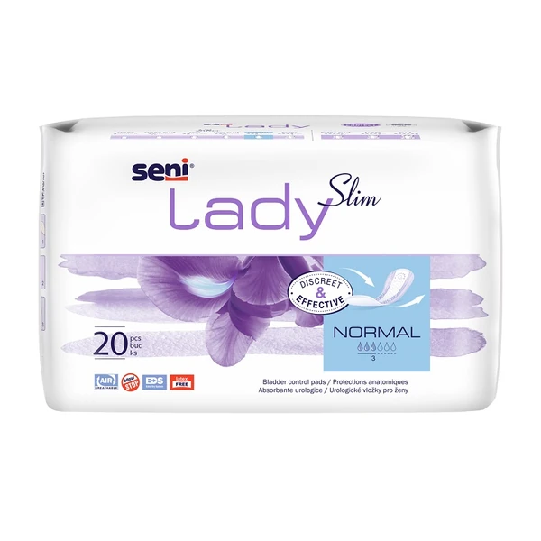 Scutece adulti - Absorbante pentru incontinenta​​​​​​​, 3 picaturi, Seni Lady Slim Normal, 20 buc
