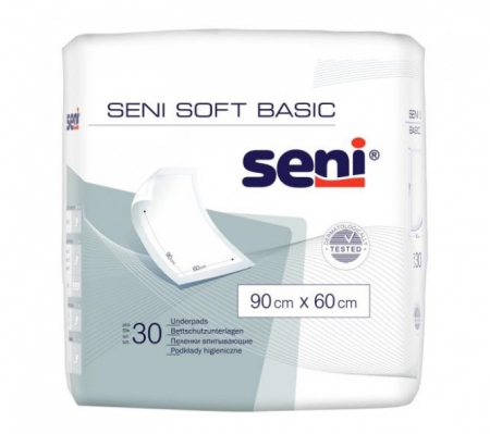 Scutece adulti - Aleze igienice de protectie Seni Soft Basic, 90*60 cm, 30 buc.