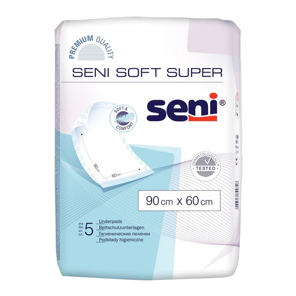 Scutece adulti - Aleze igienice de protectie Seni Soft Super, 90*60 cm, 5 buc