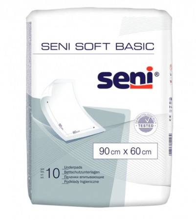 Scutece adulti - Aleze igienice de protectie Seni Soft Basic, 90*60 cm, 10 buc.