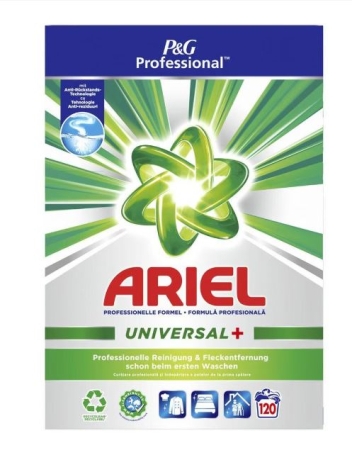 Detergent de rufe - Ariel Detergent automat profesional rufe Regular, 120 spalari, 7.2 kg