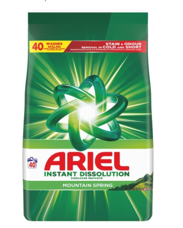 Detergent de rufe - Ariel Detergent Mountain Spring, 2.6 kg, 40 spalari
