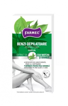 COSMETICE, INGRIJIRE PERSONALA - Benzi depilatoare pentru corp cu ceara gel, 16 bucati, Farmec