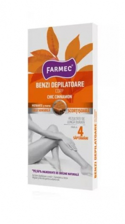 COSMETICE, INGRIJIRE PERSONALA - Benzi depilatoare pentru corp cu scortisoara, 16 benzi, Farmec