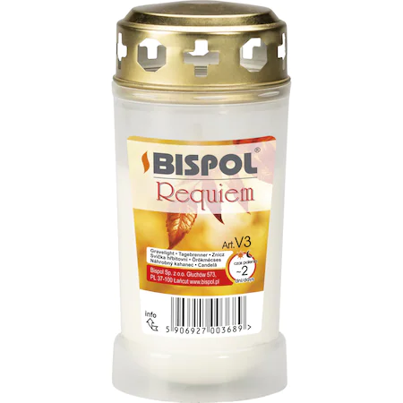 GRADINA - Bispol Requiem V3 candela, alba, 2 zile, 140 gr