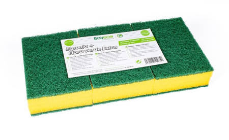 Bureti canelati - Burete cu fibra abraziva verde, 6 Buc