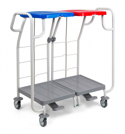 COLECTARE SELECTIVA - Set colectare deseuri cu capac, pedala si manere laterale 2*70 L