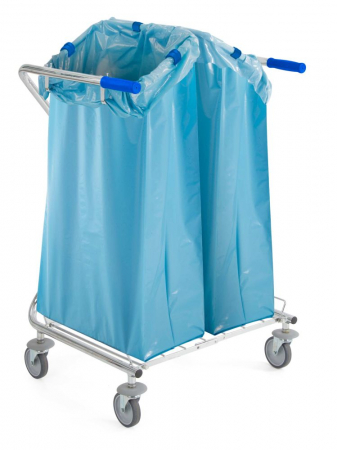 Carucioare colectare deseuri - Carucior colectare deseuri pentru 2 saci de 120 L, inox