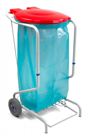 Carucioare colectare deseuri - Carucior pentru exterior cu capac pentru sac de 120 L, metalic