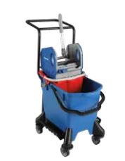 Carucioare curatenie - Carucior de curatenie cu suport sac gunoi, albastru, 32 l