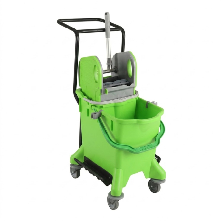 Carucior de curatenie cu suport sac gunoi, verde, 32 l [1]