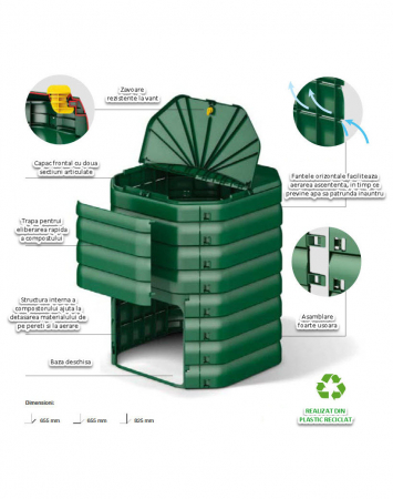 Compostor de gradina, verde, 300 L [2]