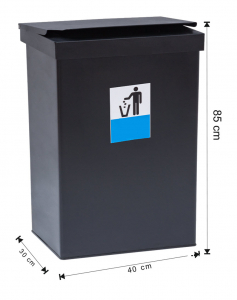 COLECTARE SELECTIVA - Cos colectare selectiva cu capac, metalic, 115 L