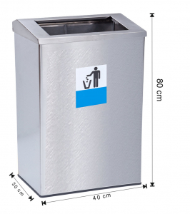 Seturi metalice colectare selectiva - Cos colectare selectiva, inox, 115 L