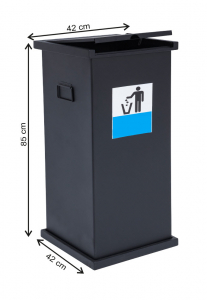 COLECTARE SELECTIVA - Cos colectare selectiva cu capac, metalic, 150 L