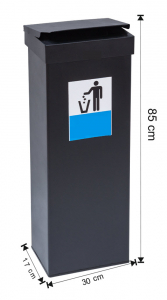 COLECTARE SELECTIVA - Cos colectare selectiva cu capac, metalic, 40 L