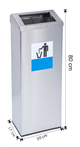 COLECTARE SELECTIVA - Cos colectare selectiva, metalic, 40 L