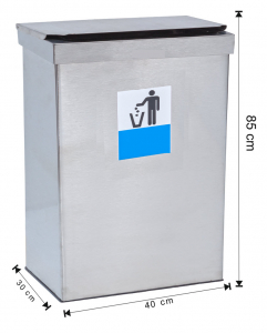 COLECTARE SELECTIVA - Cos colectare selectiva cu capac, inox, 115 L