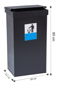 COLECTARE SELECTIVA - Cos colectare selectiva cu capac, metalic, 70 L