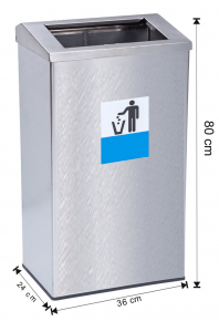 COLECTARE SELECTIVA - Cos colectare selectiva, metalic, 70 L