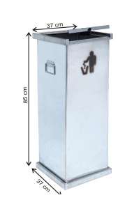 COLECTARE SELECTIVA - Cos colectare selectiva cu capac, metalic, 115 L