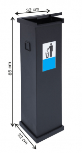 COLECTARE SELECTIVA - Cos colectare selectiva cu capac, metalic, 87 L