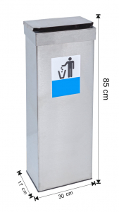 COLECTARE SELECTIVA - Cos colectare selectiva cu capac, metalic, 40 L