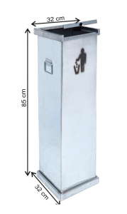 COLECTARE SELECTIVA - Cos colectare selectiva cu capac, metalic, 87 L