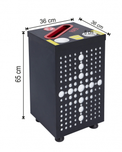 COLECTARE SELECTIVA - Cos colectare selectiva cu 2 sectiuni, metalic, 84 L
