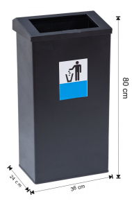 COLECTARE SELECTIVA - Cos colectare selectiva, metalic, 70 L -