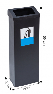 COLECTARE SELECTIVA - Cos colectare selectiva, metalic, 40 L