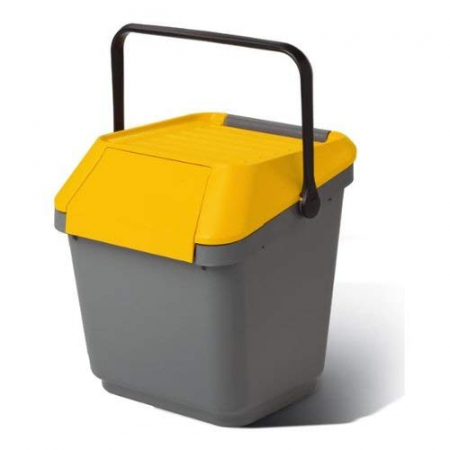 Cosuri plastic - Cos colectare selectiva, suprapozabil, galben, 35 L