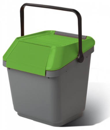 Colectare selectiva ACASA - Cos colectare selectiva, suprapozabil, verde, 35 L